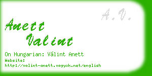 anett valint business card